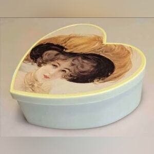 Vintage Heart Shaped Box. Image of The Victorian Woman. Old Print Factory.